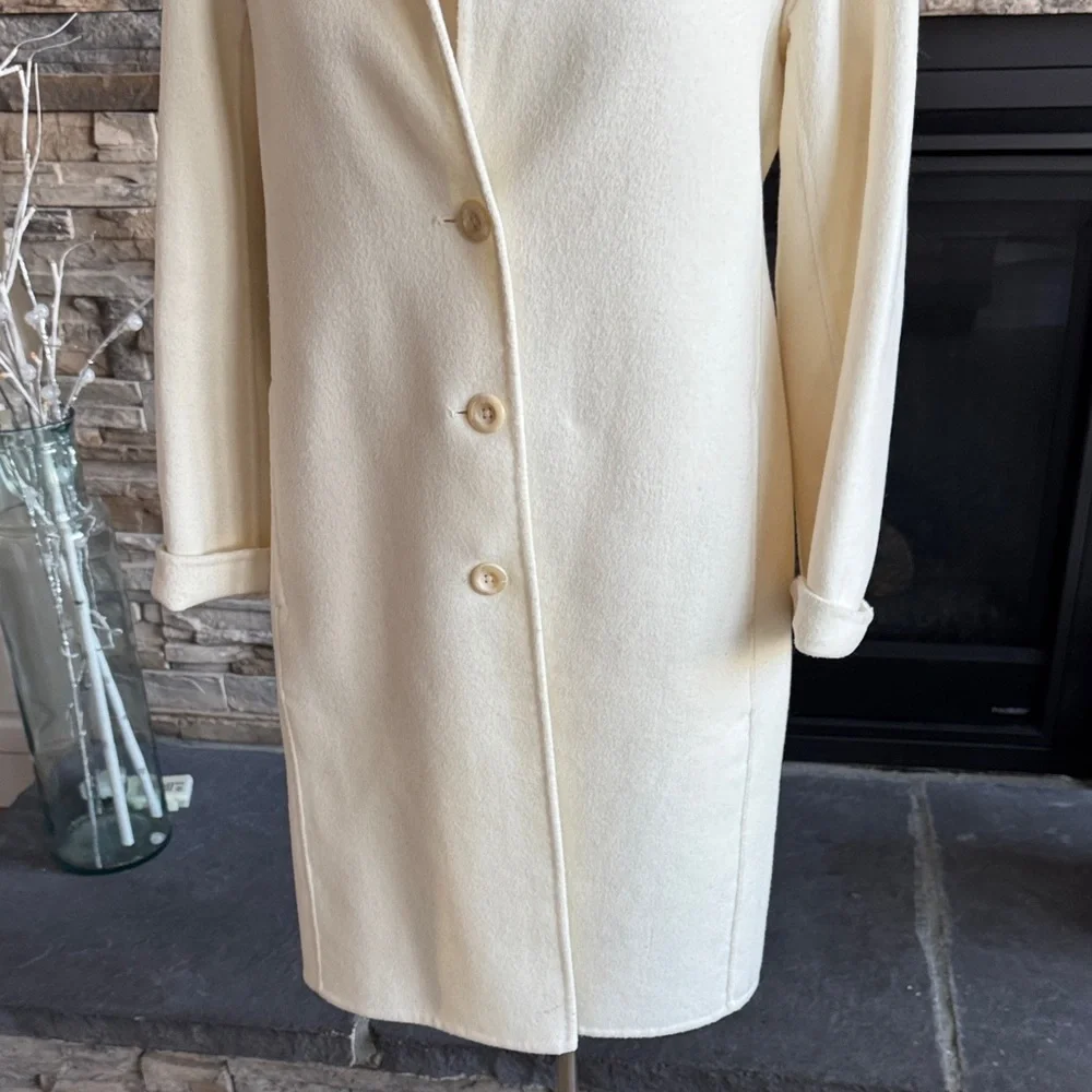 GAP Women's Cream Wool Trench Coat - Picture 5 of 13